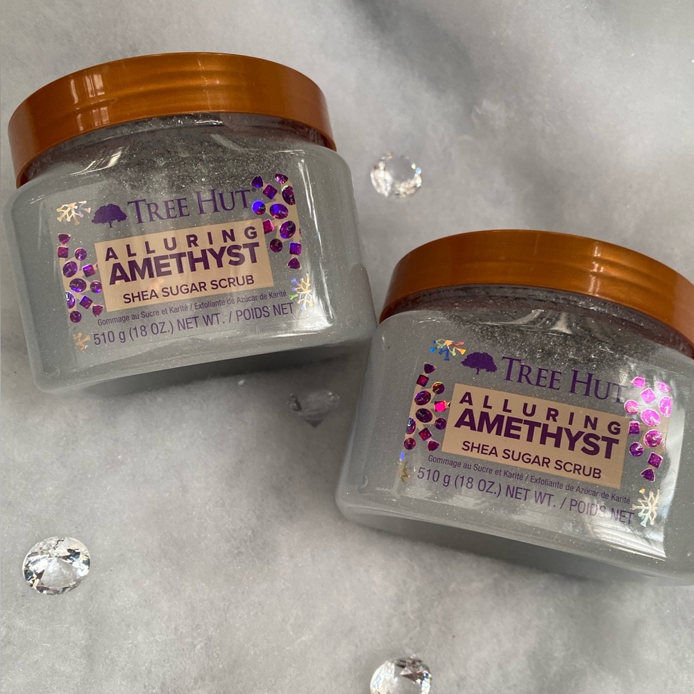 x2 Tree Hut Alluring Amethyst Holiday Shea Sugar Scrub Full Size NEW!